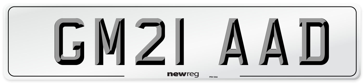 GM21 AAD Number Plate from New Reg